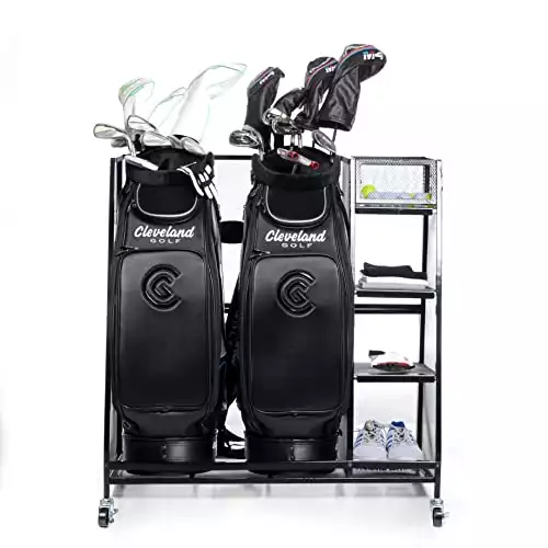 Milliard Golf Organizer - Fit 2 Golf Bags and Other Golfing Equipment and Accessories with Storage Rack